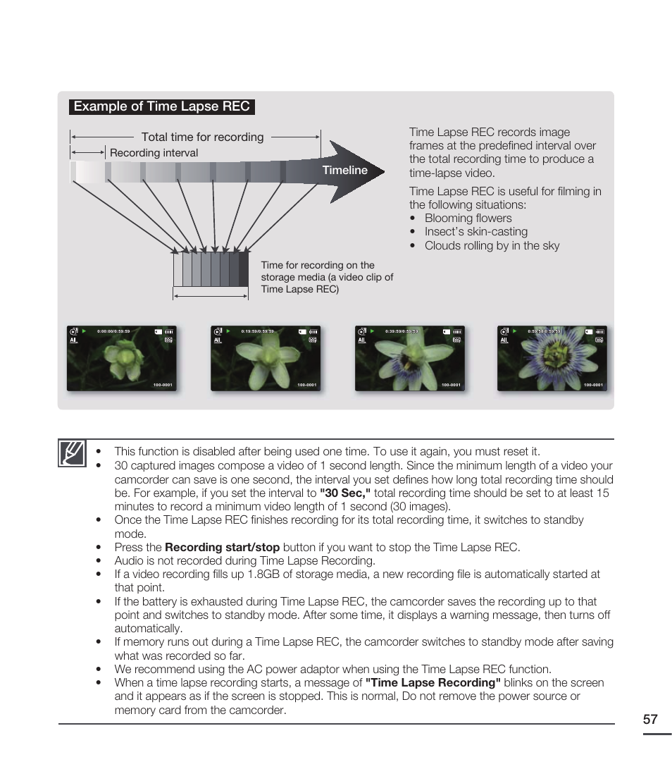 Example of time lapse rec | Samsung SMX-C20RN-XAA User Manual | Page 71 / 125