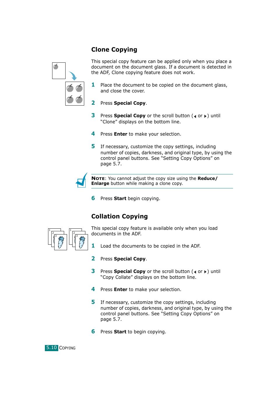 Clone copying, Collation copying | Samsung SCX-4720F-XIP User Manual | Page 121 / 322