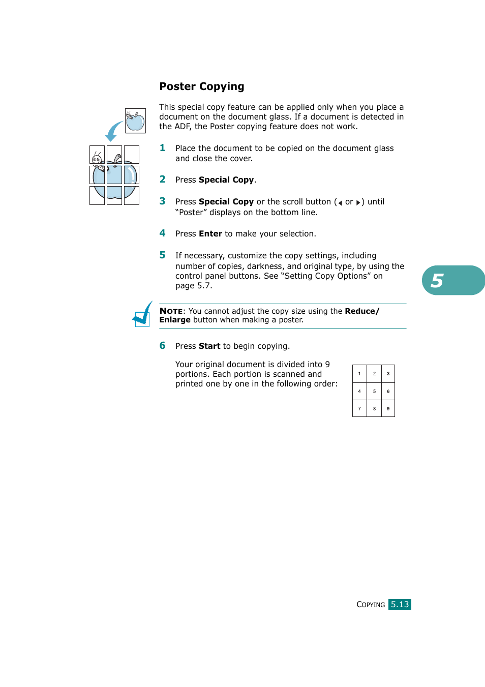 Poster copying | Samsung SCX-4720F-XIP User Manual | Page 124 / 322