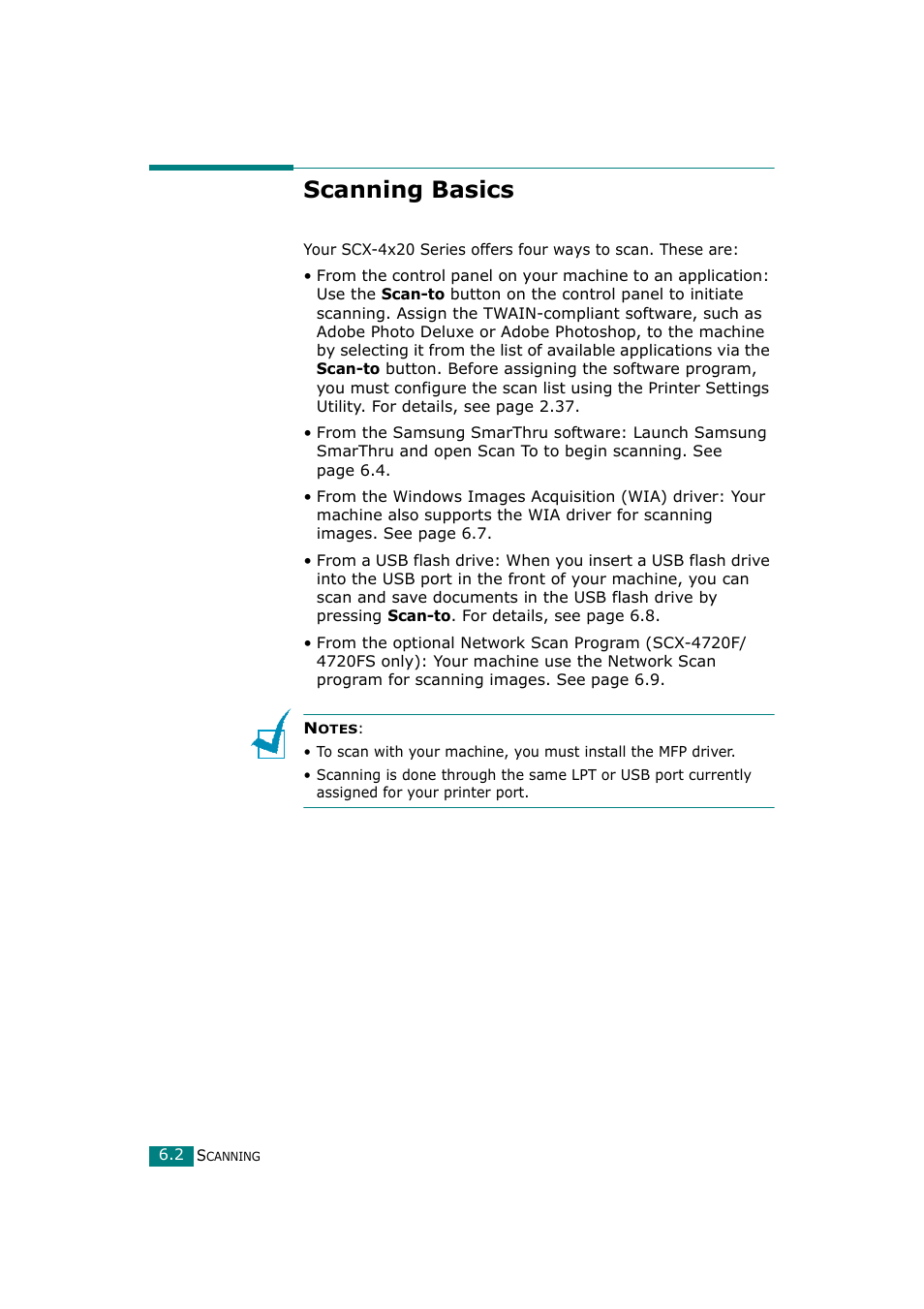 Scanning basics | Samsung SCX-4720F-XIP User Manual | Page 129 / 322