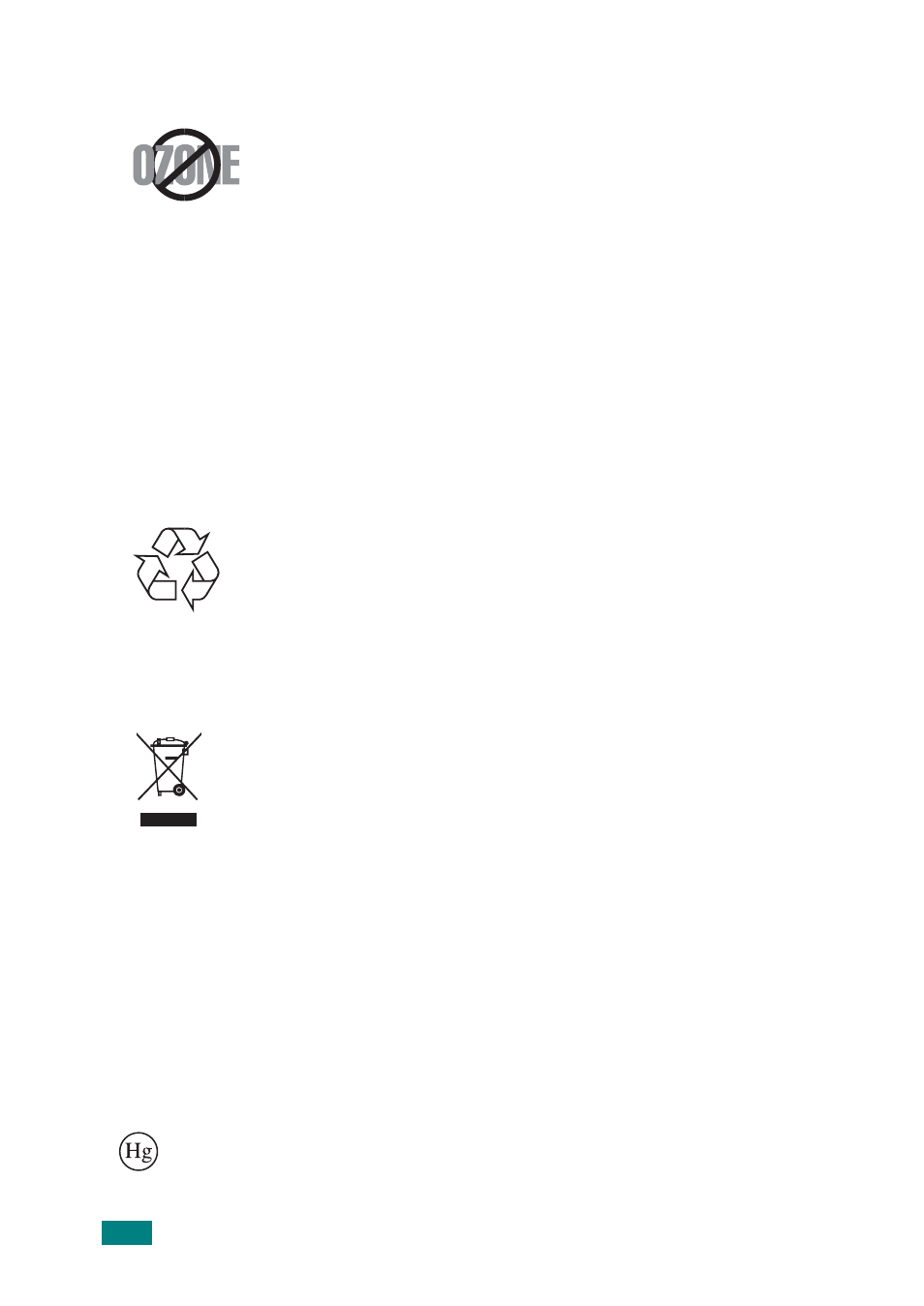 Ozone safety, Power saver, Recycling | Mercury safety | Samsung SCX-4720F-XIP User Manual | Page 13 / 322