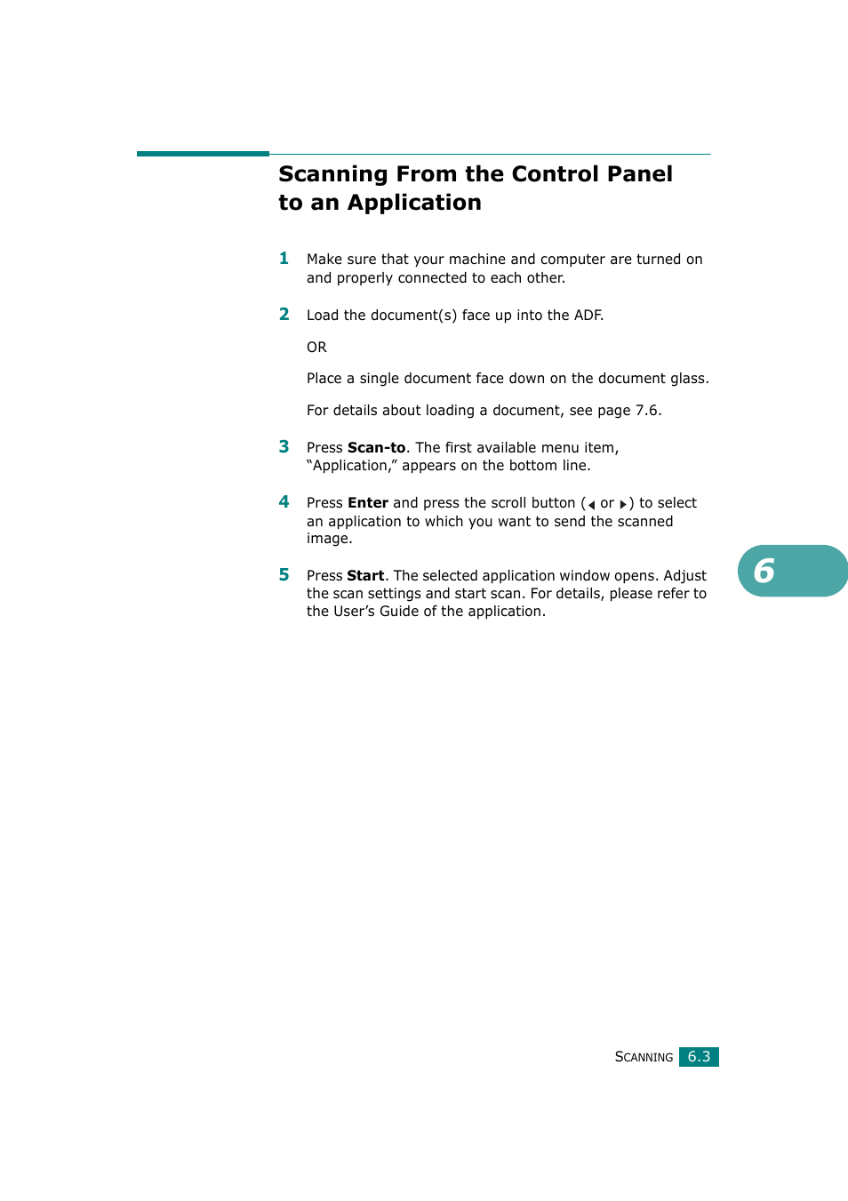 Scanning from the control panel to an application | Samsung SCX-4720F-XIP User Manual | Page 130 / 322