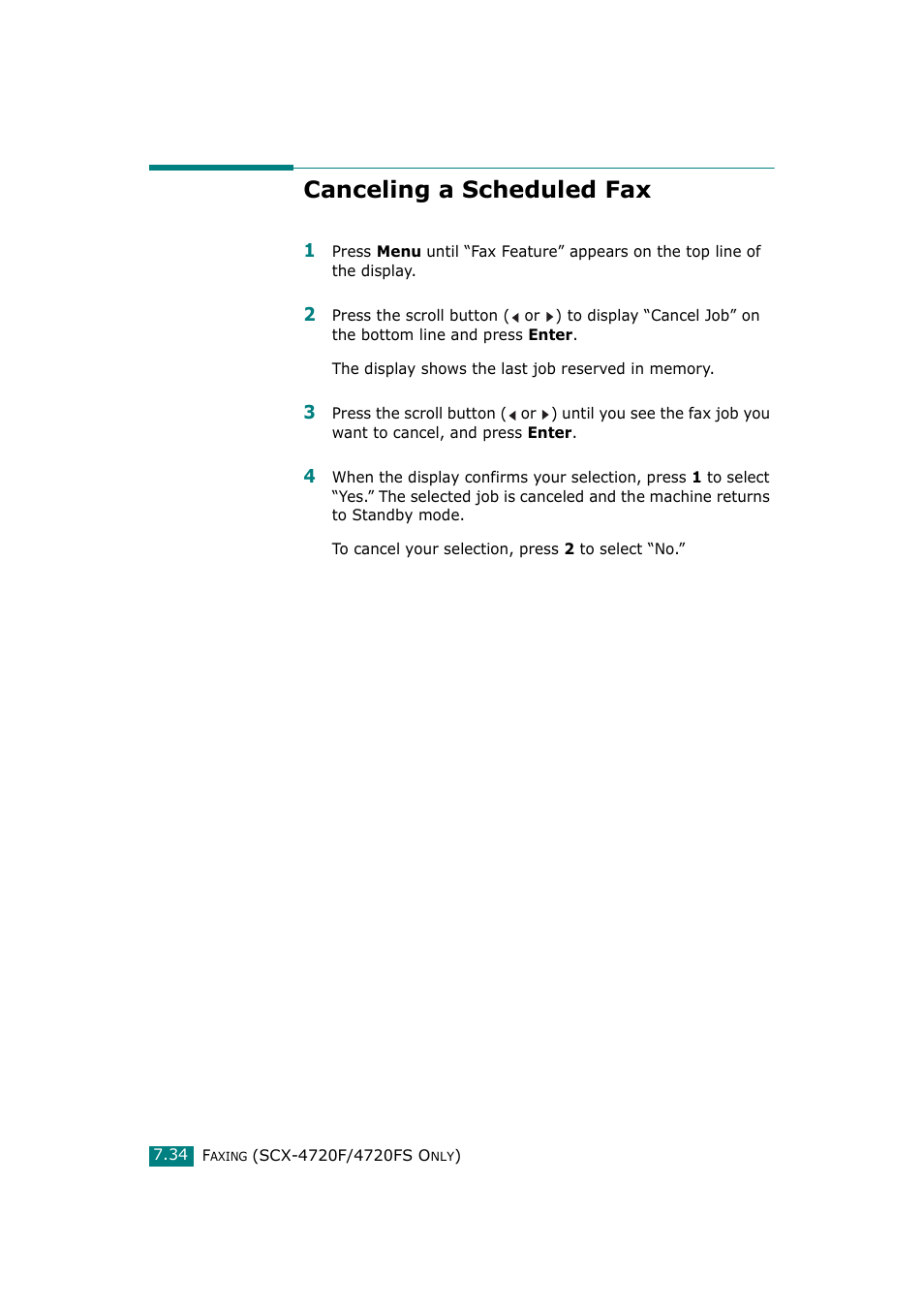 Canceling a scheduled fax | Samsung SCX-4720F-XIP User Manual | Page 173 / 322
