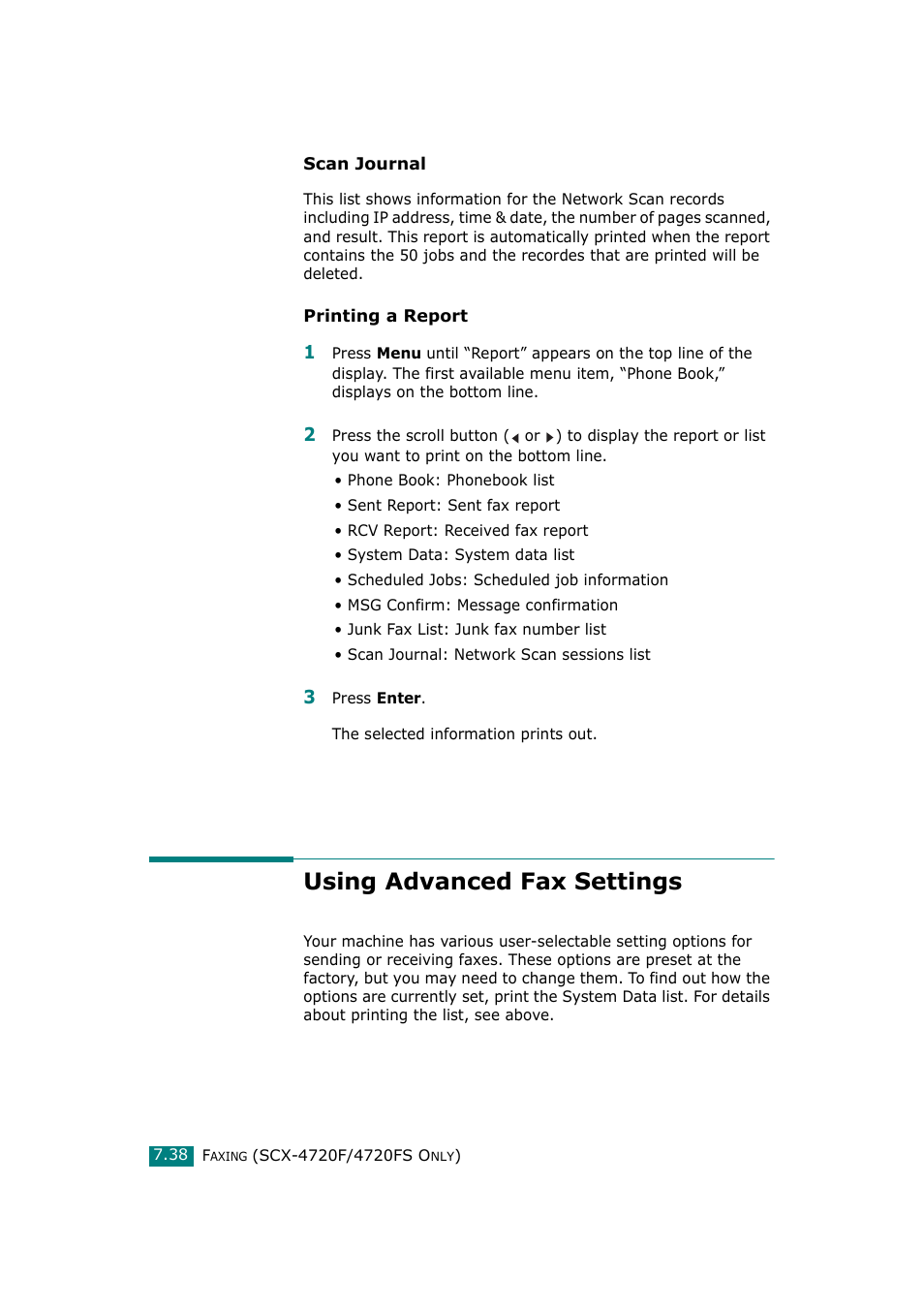 Using advanced fax settings | Samsung SCX-4720F-XIP User Manual | Page 177 / 322