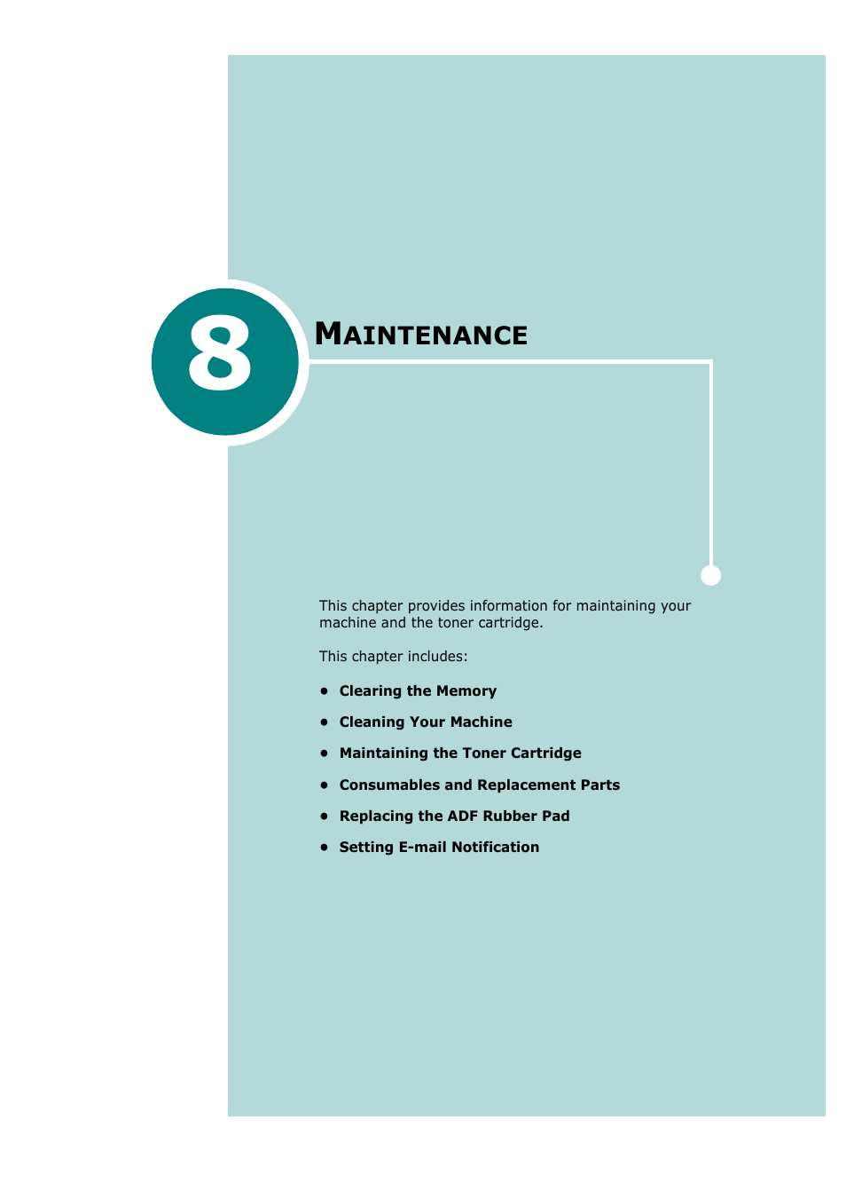 8 maintenance, Chapter 8, Aintenance | Samsung SCX-4720F-XIP User Manual | Page 180 / 322