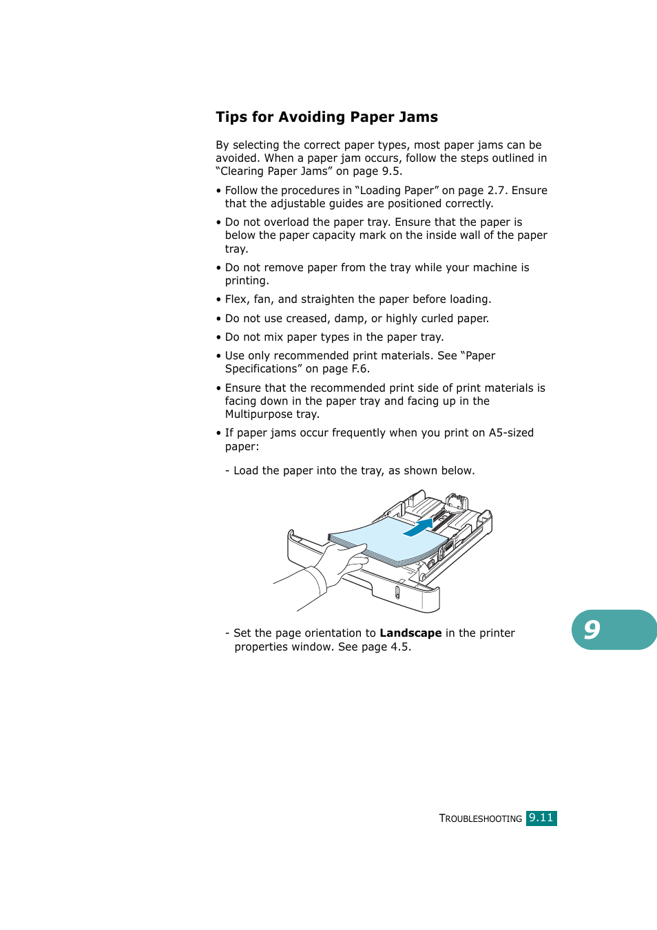 Tips for avoiding paper jams | Samsung SCX-4720F-XIP User Manual | Page 210 / 322