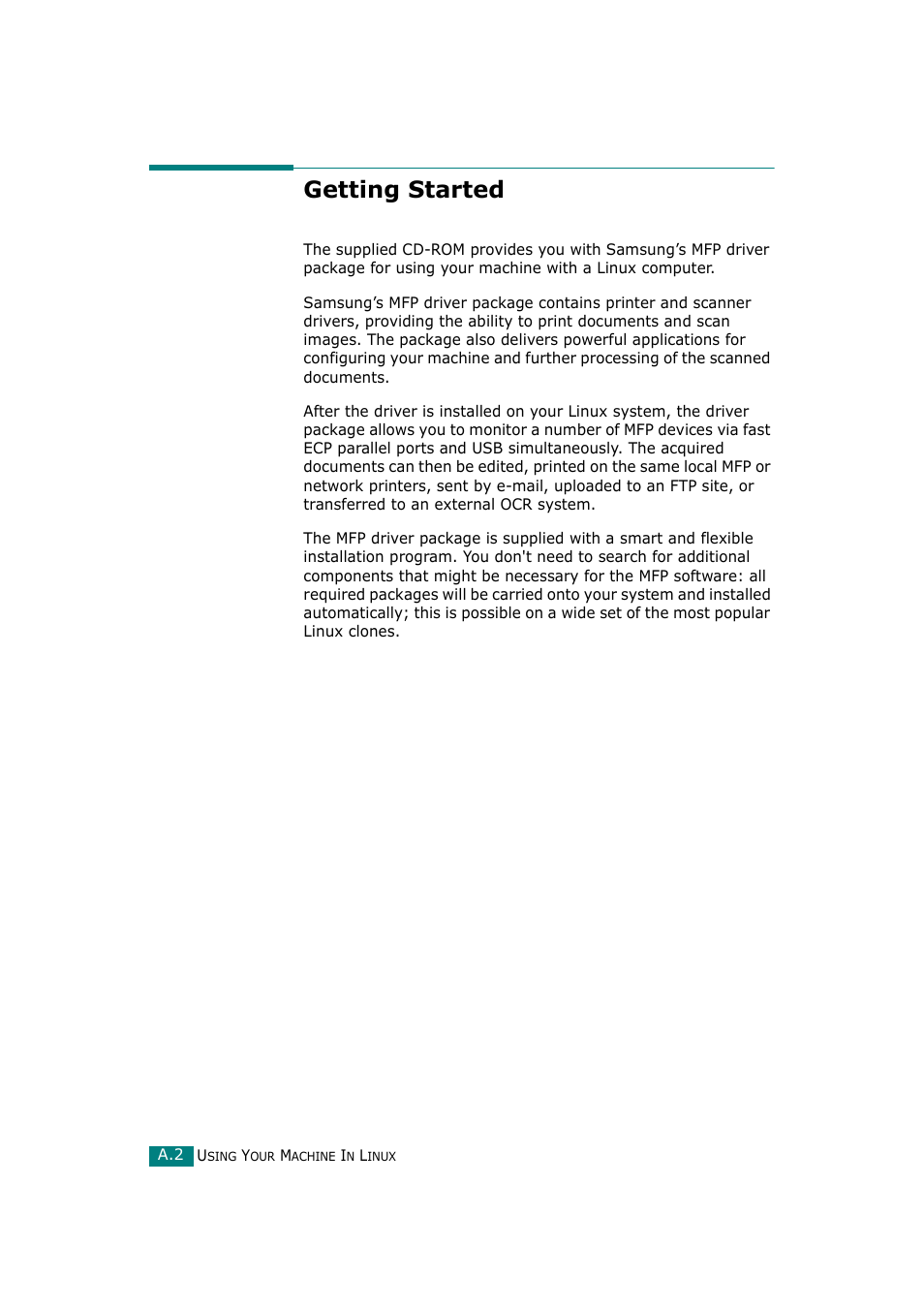Getting started | Samsung SCX-4720F-XIP User Manual | Page 245 / 322