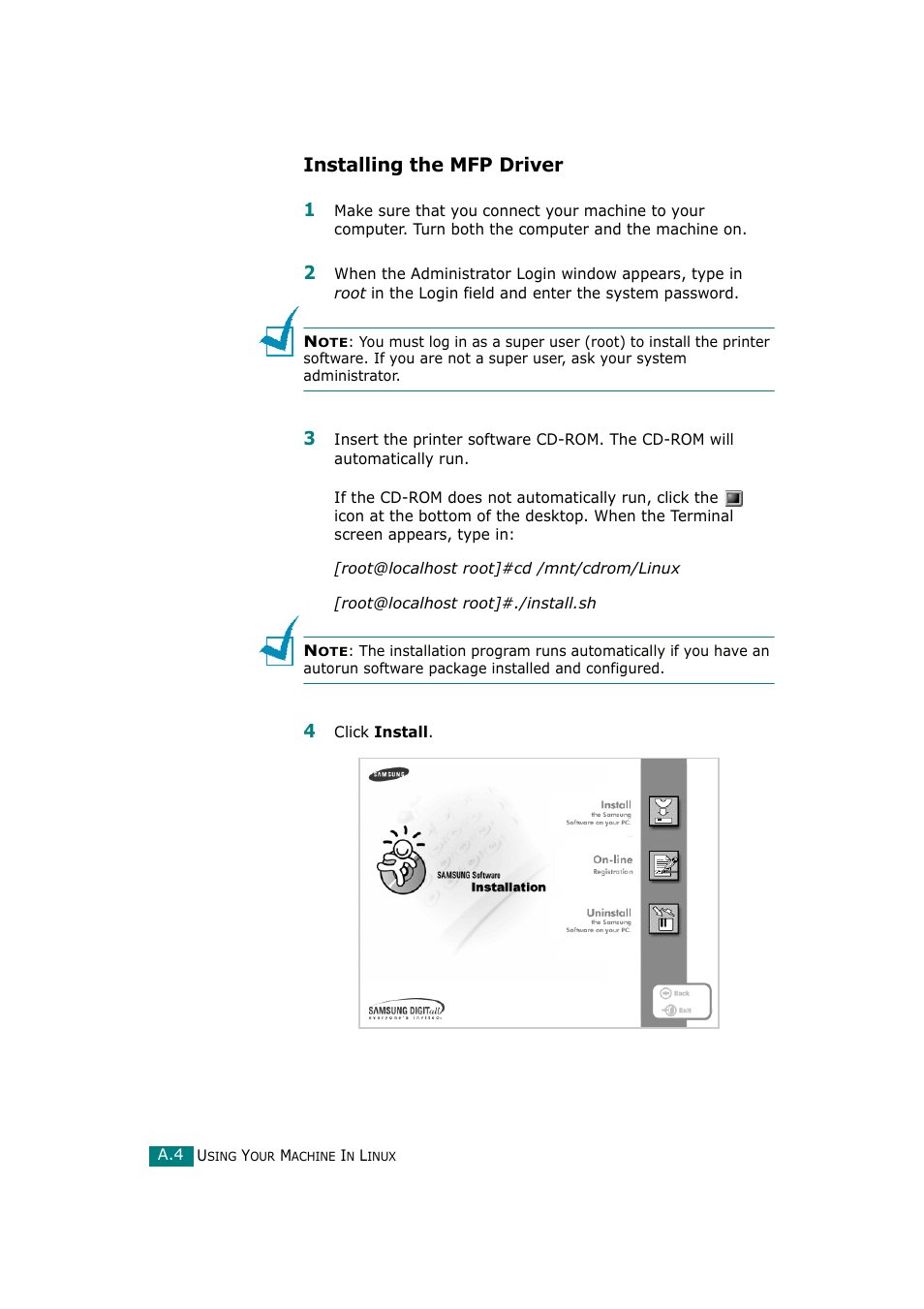 Installing the mfp driver | Samsung SCX-4720F-XIP User Manual | Page 247 / 322