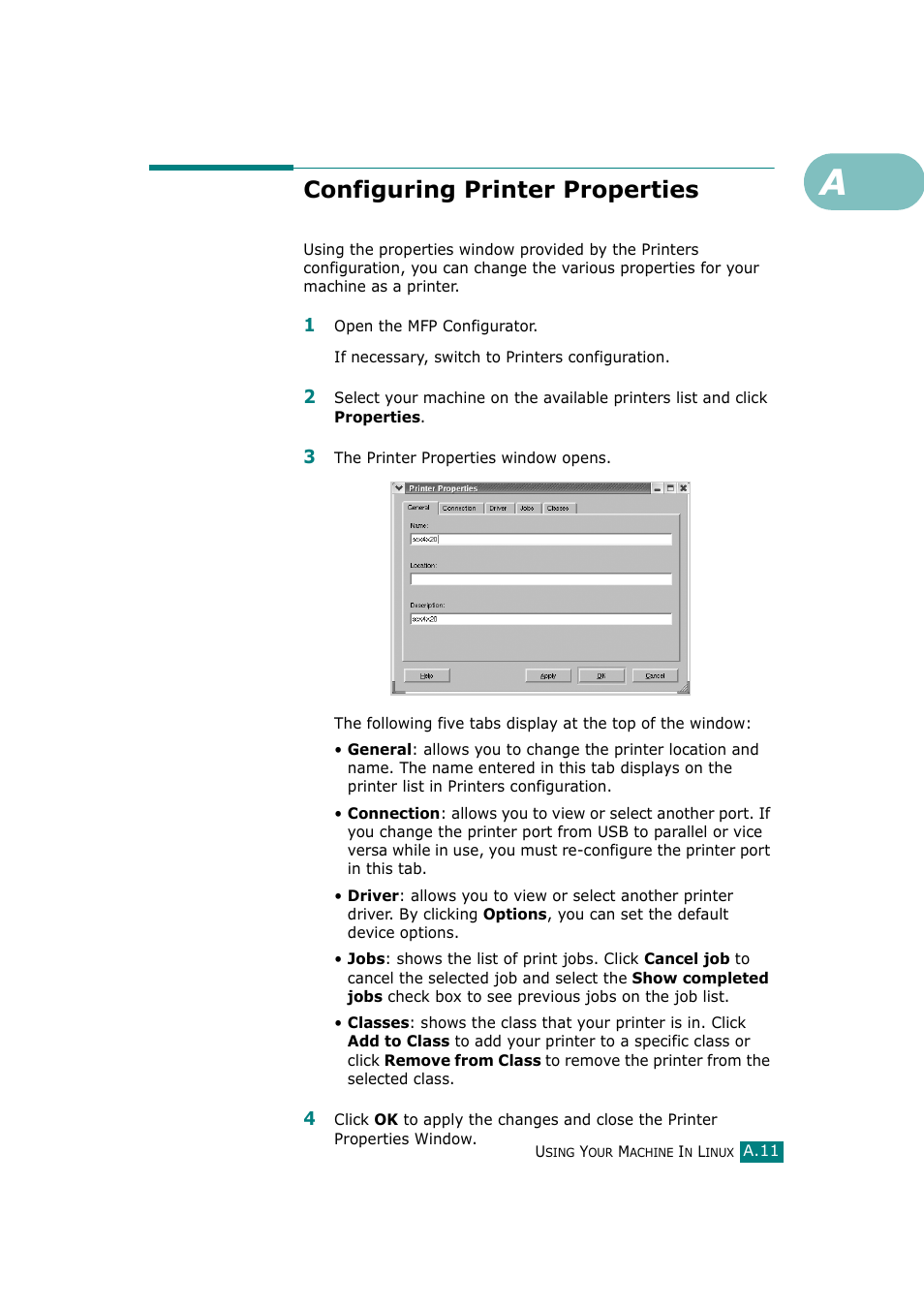 Configuring printer properties | Samsung SCX-4720F-XIP User Manual | Page 254 / 322