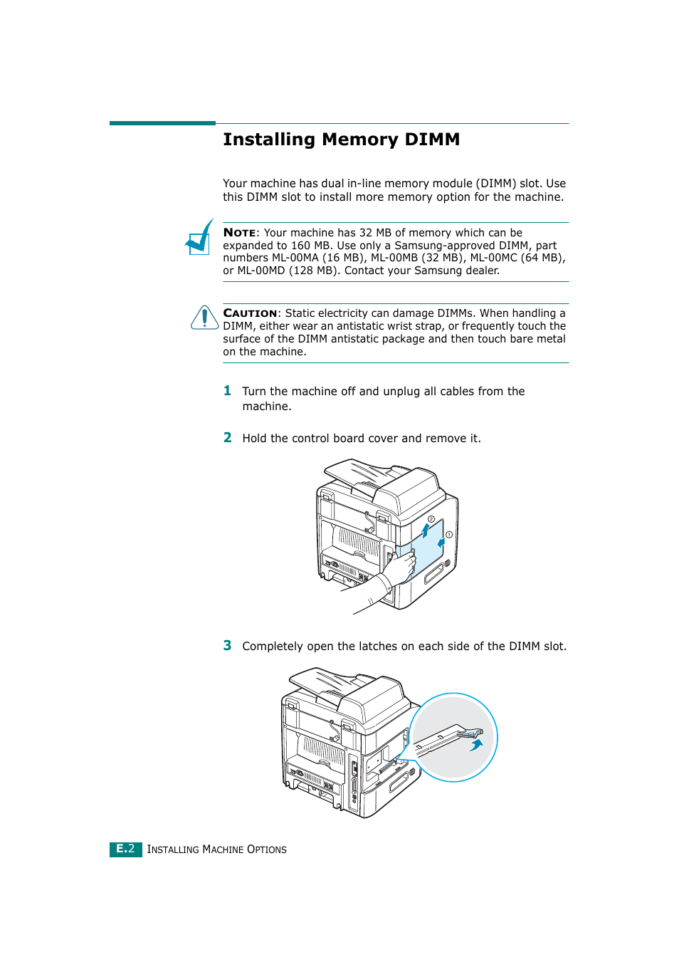 Installing memory dimm | Samsung SCX-4720F-XIP User Manual | Page 293 / 322