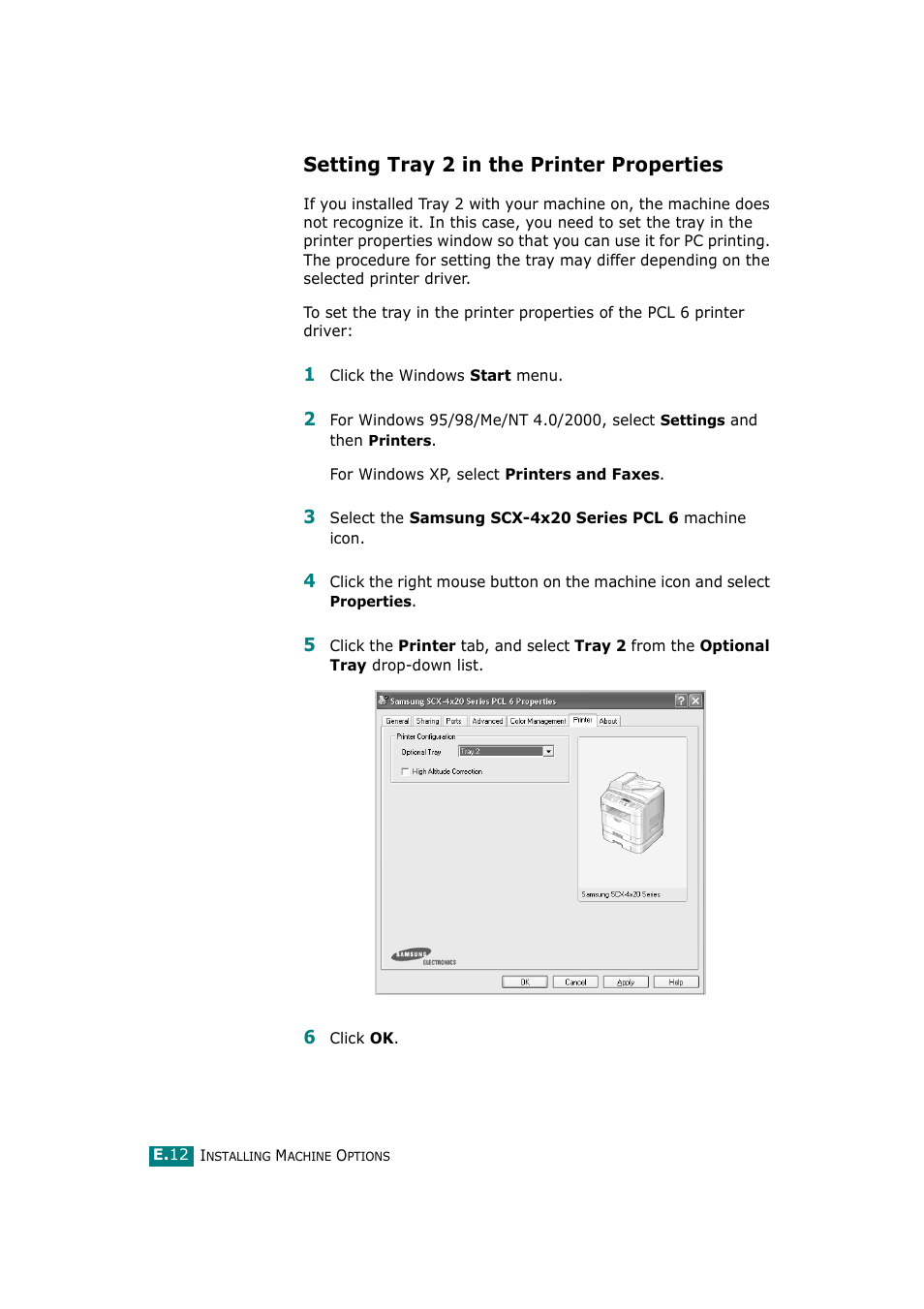 Setting tray 2 in the printer properties | Samsung SCX-4720F-XIP User Manual | Page 303 / 322