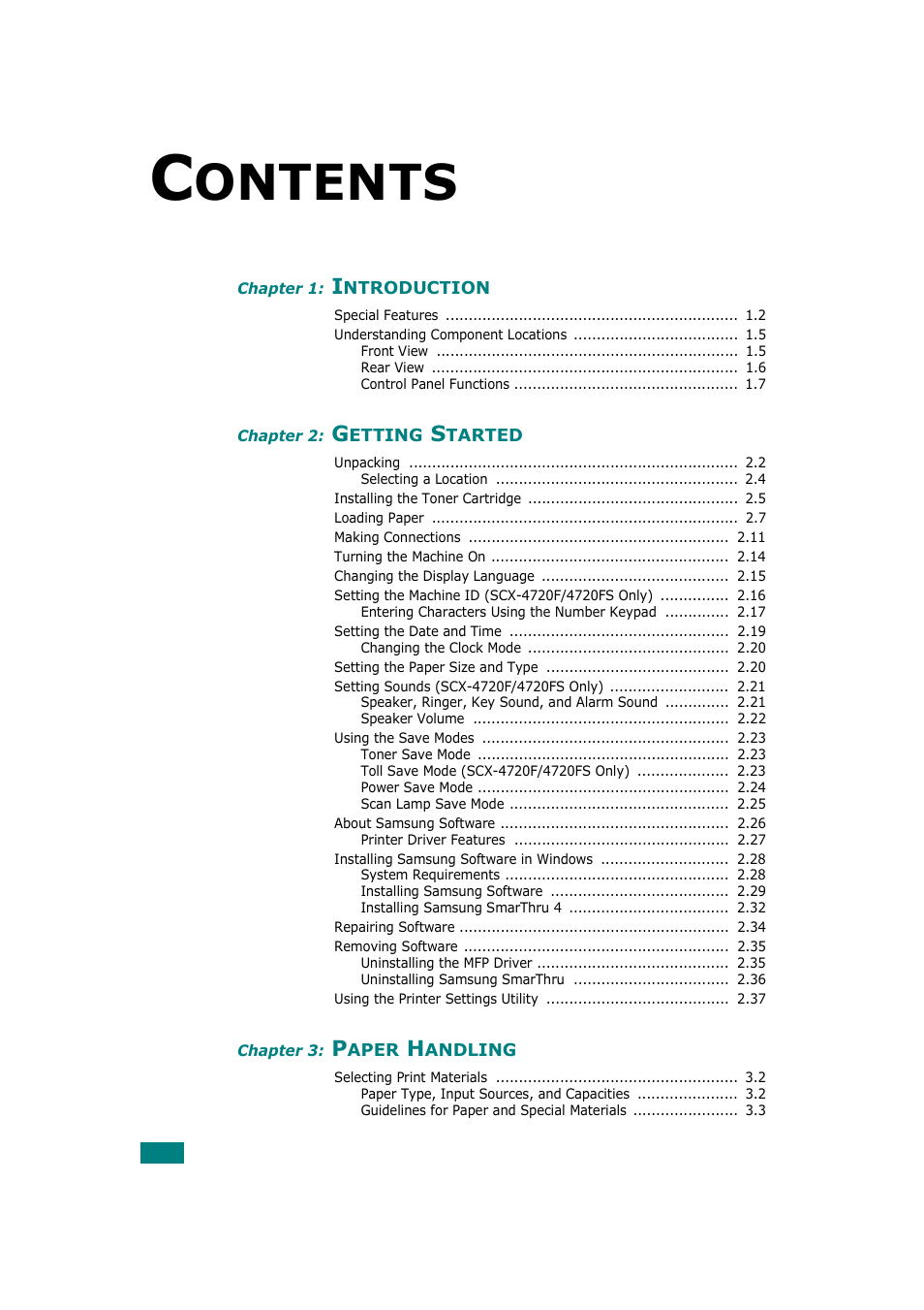 Samsung SCX-4720F-XIP User Manual | Page 5 / 322