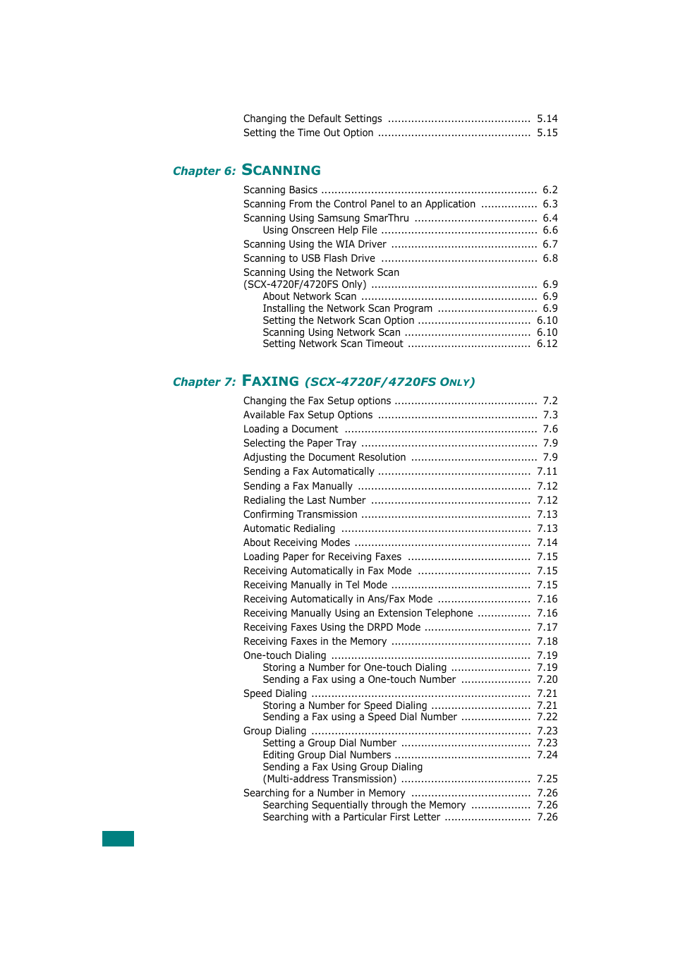 Samsung SCX-4720F-XIP User Manual | Page 7 / 322
