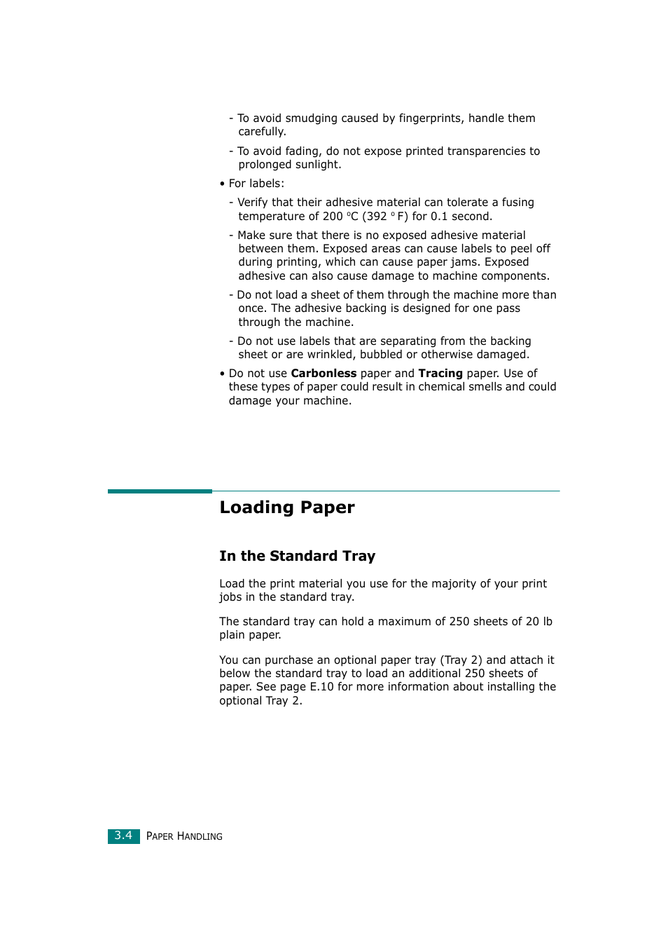 Loading paper, In the standard tray | Samsung SCX-4720F-XIP User Manual | Page 77 / 322