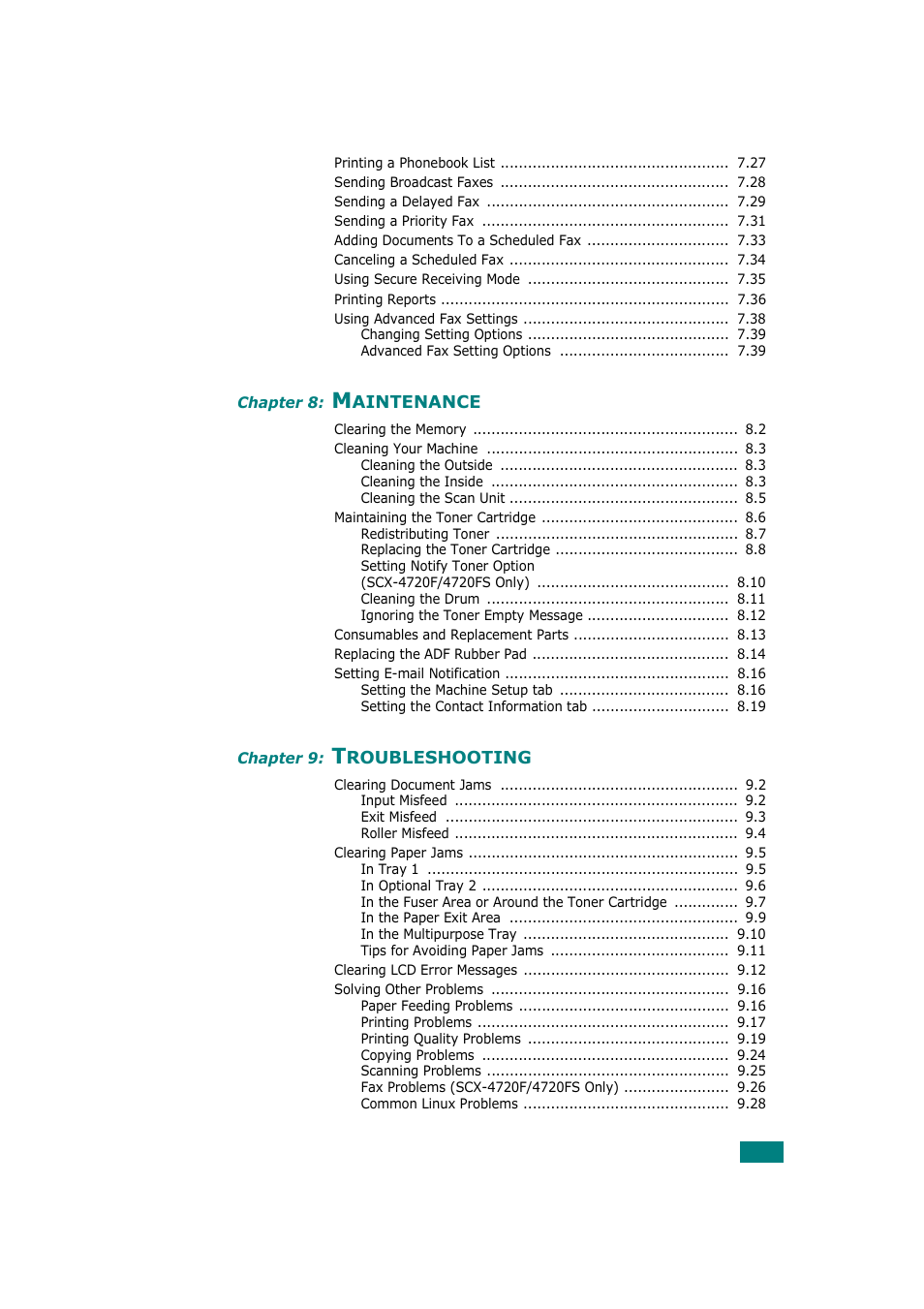 Samsung SCX-4720F-XIP User Manual | Page 8 / 322