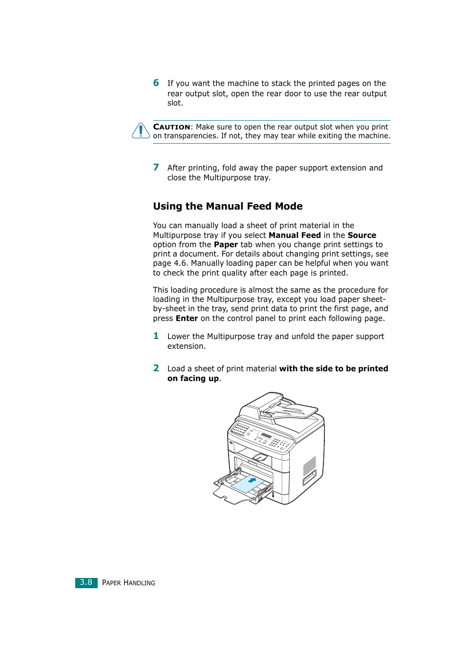 Using the manual feed mode | Samsung SCX-4720F-XIP User Manual | Page 81 / 322