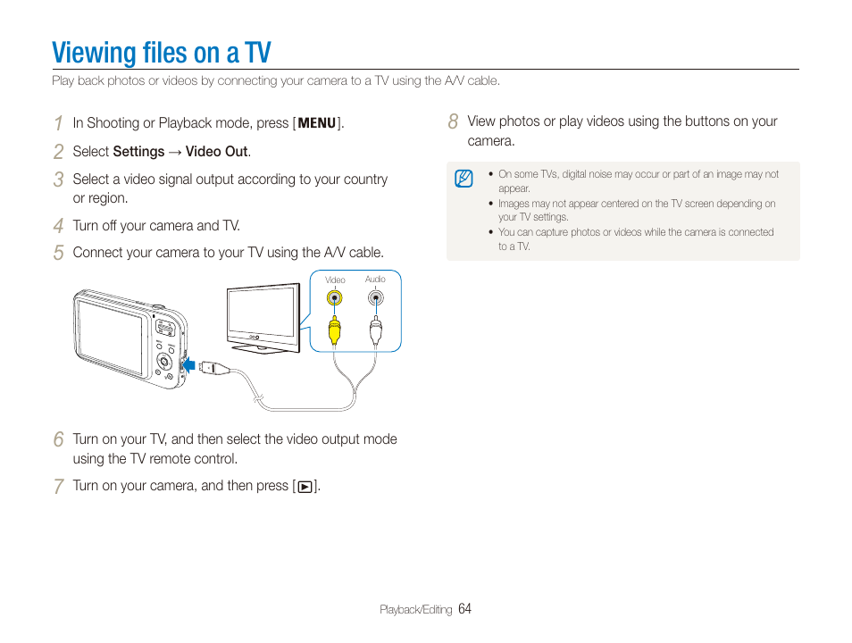 Viewing files on a tv | Samsung EC-PL20ZZBPSUS User Manual | Page 65 / 106