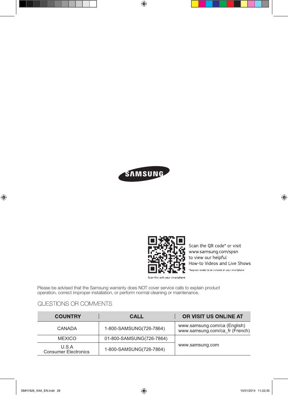 Samsung SMH1926B-XAA User Manual | Page 28 / 28