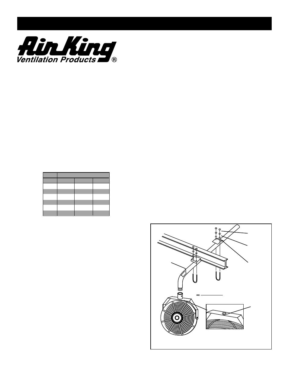 Air King Fan User Manual | 2 pages