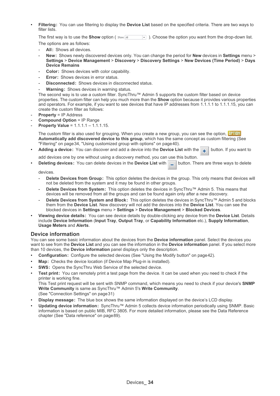 Device information | Samsung ML-3471ND-XAR User Manual | Page 34 / 111