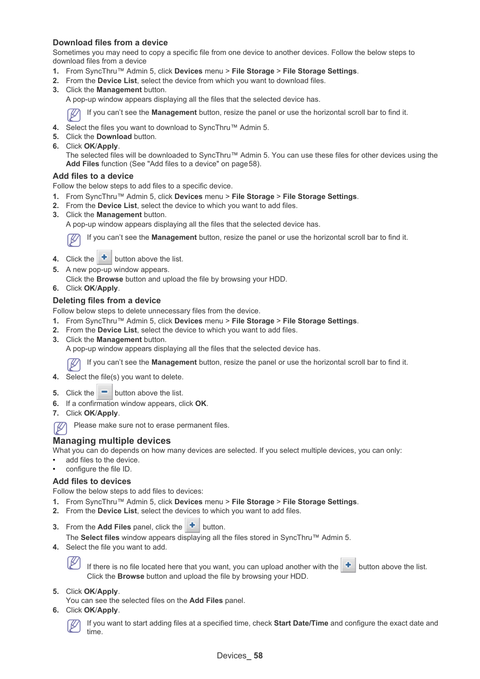 Managing multiple devices | Samsung ML-3471ND-XAR User Manual | Page 58 / 111