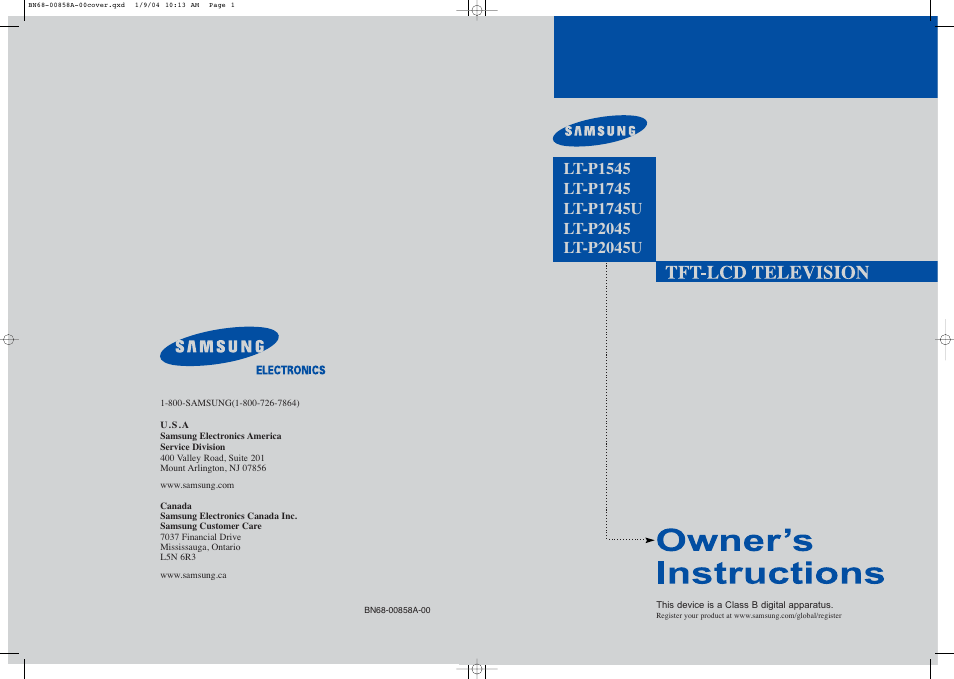 Samsung LTP1545PX-XAA User Manual | 68 pages