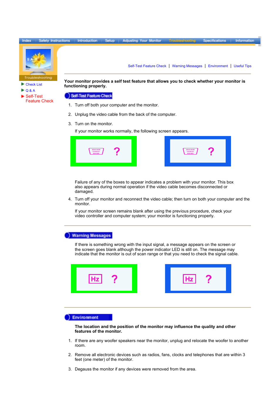 Self-test feature check, Samsung 790df | Samsung LE17KUBLK User Manual | Page 30 / 50