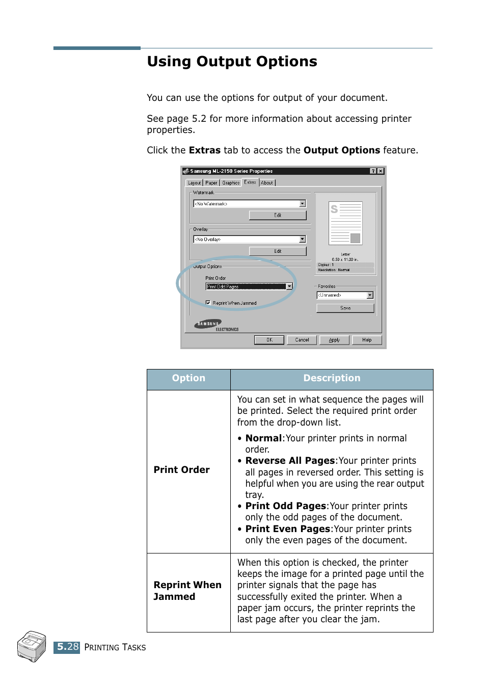 Using output options | Samsung ML-2151N-XBH User Manual | Page 117 / 233