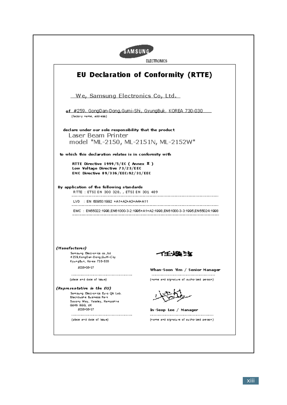 Samsung ML-2151N-XBH User Manual | Page 14 / 233