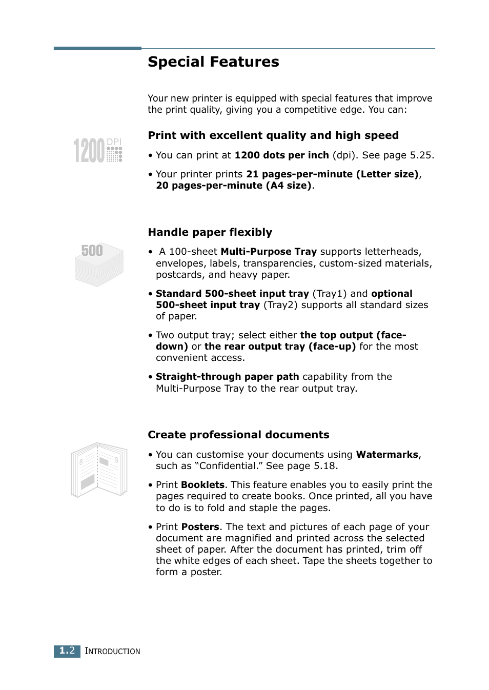 Special features | Samsung ML-2151N-XBH User Manual | Page 17 / 233