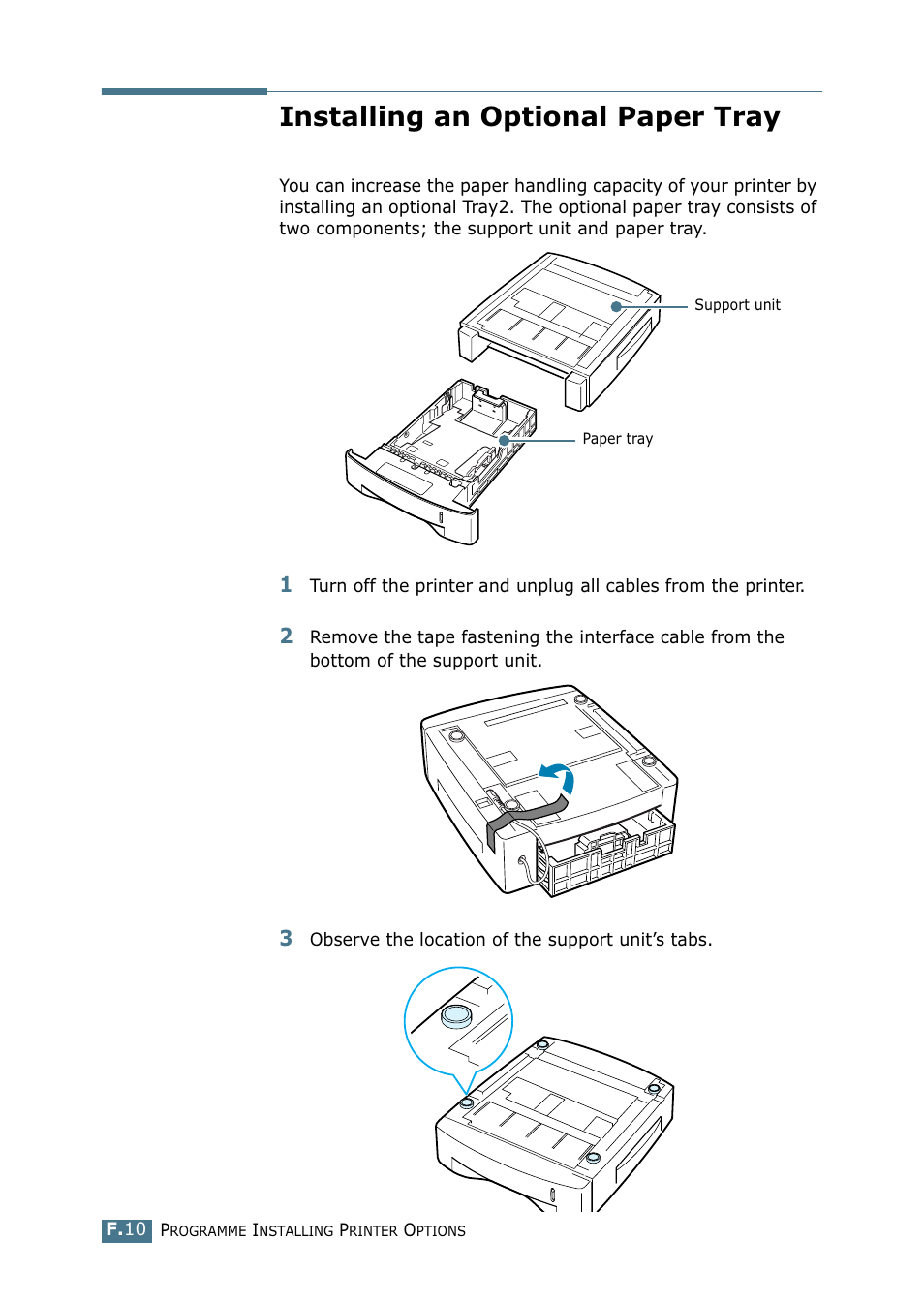 Installing an optional paper tray | Samsung ML-2151N-XBH User Manual | Page 217 / 233