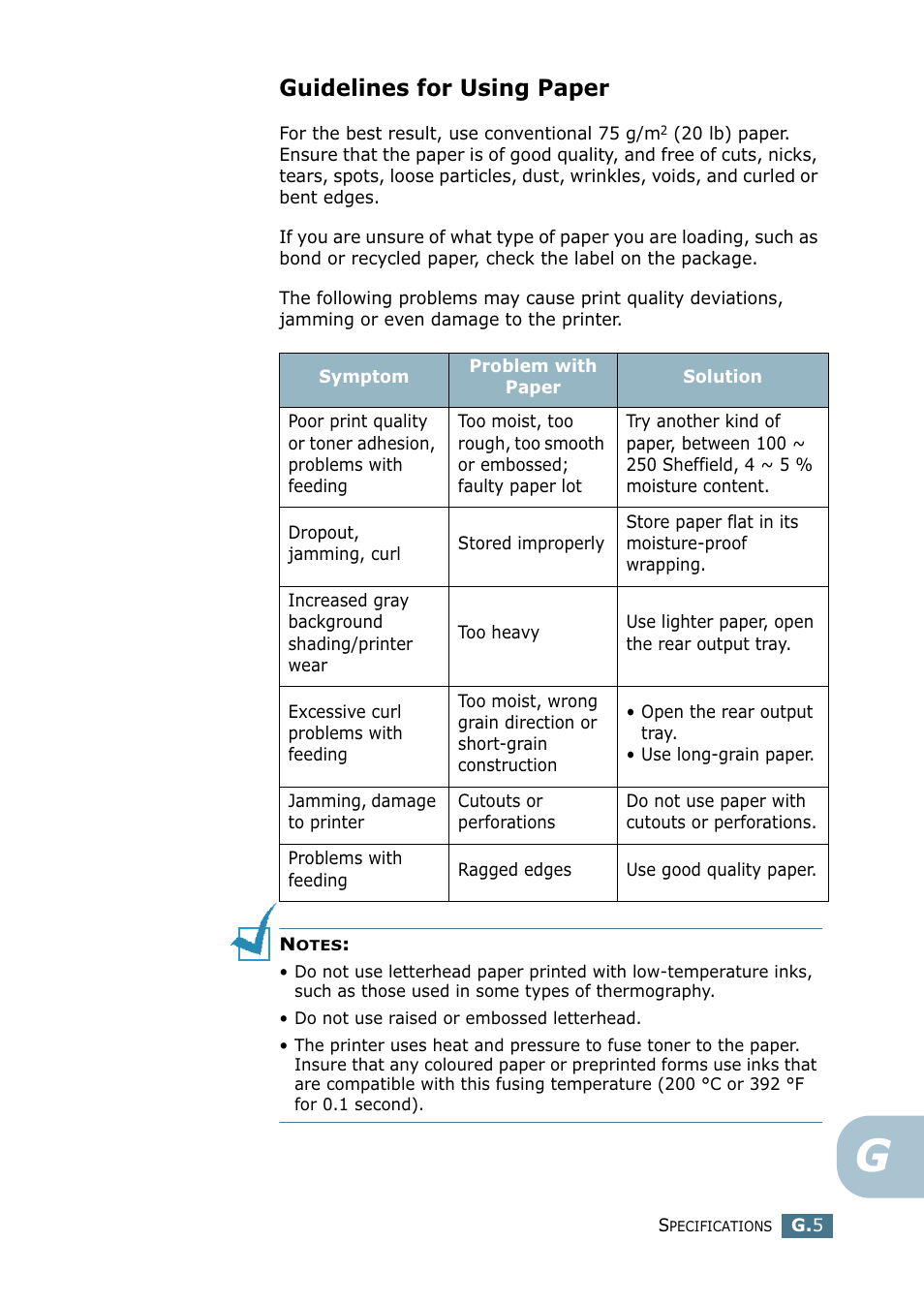 Guidelines for using paper | Samsung ML-2151N-XBH User Manual | Page 224 / 233