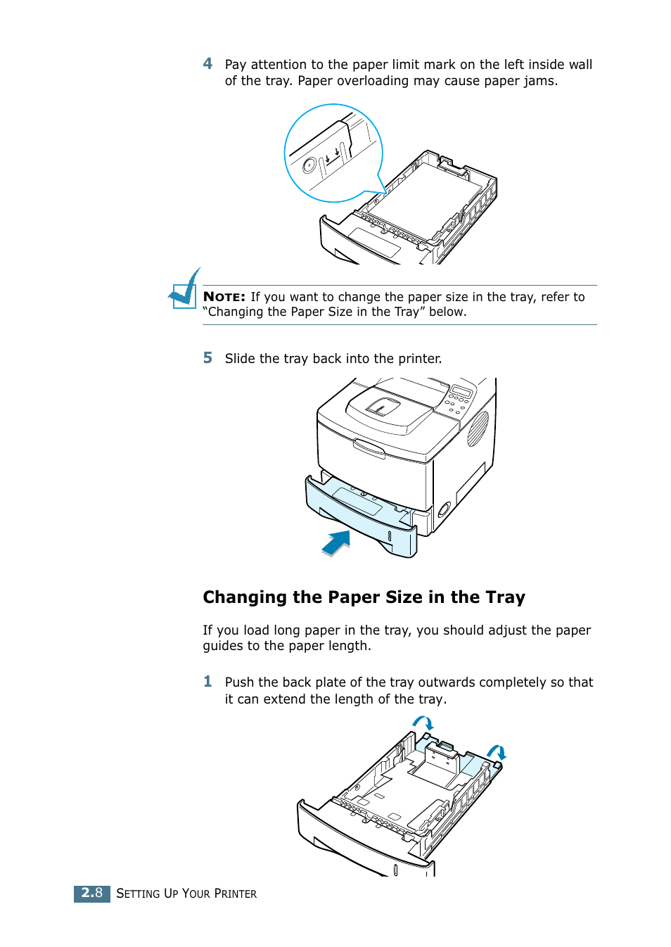 Changing the paper size in the tray | Samsung ML-2151N-XBH User Manual | Page 29 / 233