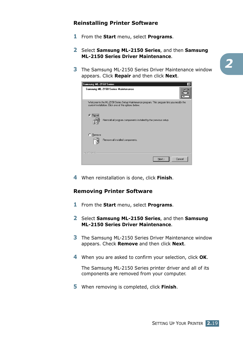 Samsung ML-2151N-XBH User Manual | Page 40 / 233