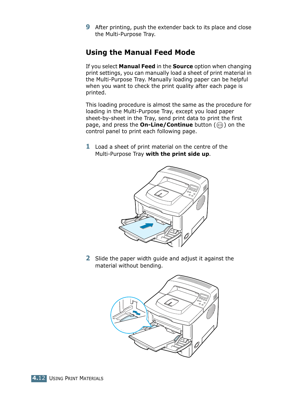 Using the manual feed mode | Samsung ML-2151N-XBH User Manual | Page 77 / 233