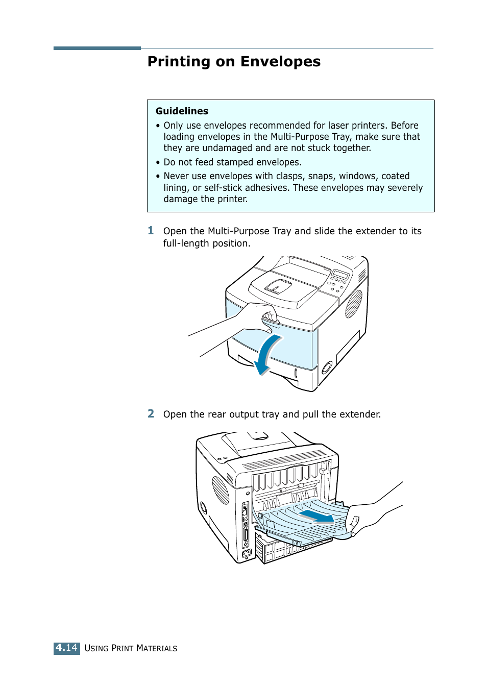 Printing on envelopes | Samsung ML-2151N-XBH User Manual | Page 79 / 233