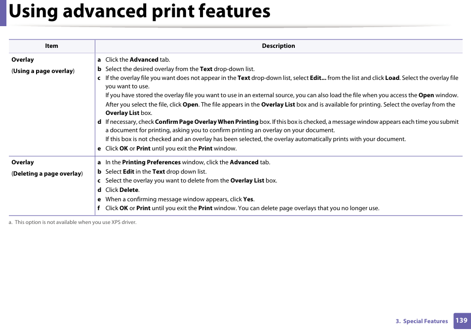 Using advanced print features | Samsung SL-M2020W-XAA User Manual | Page 139 / 199