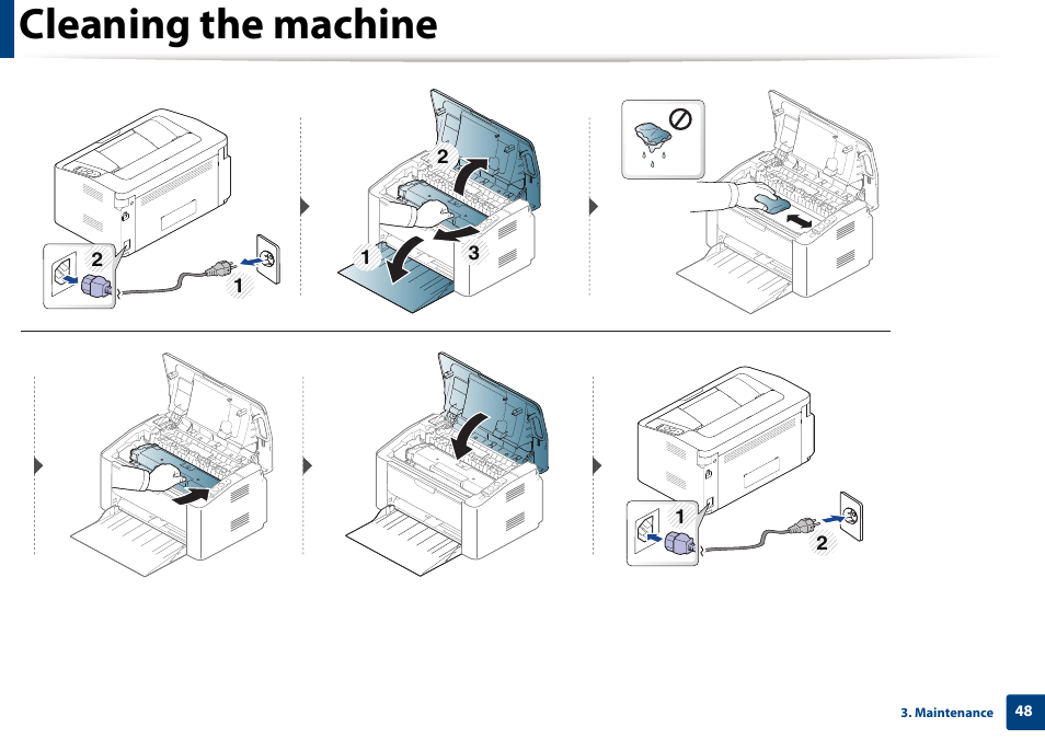 Cleaning the machine | Samsung SL-M2020W-XAA User Manual | Page 48 / 199