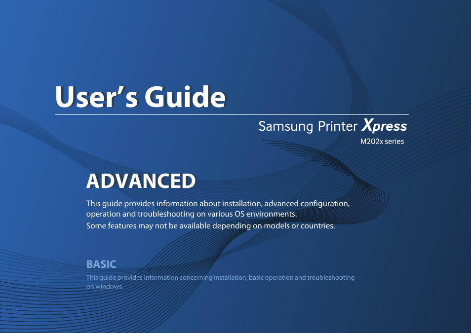 Advanced, User’s guide | Samsung SL-M2020W-XAA User Manual | Page 80 / 199