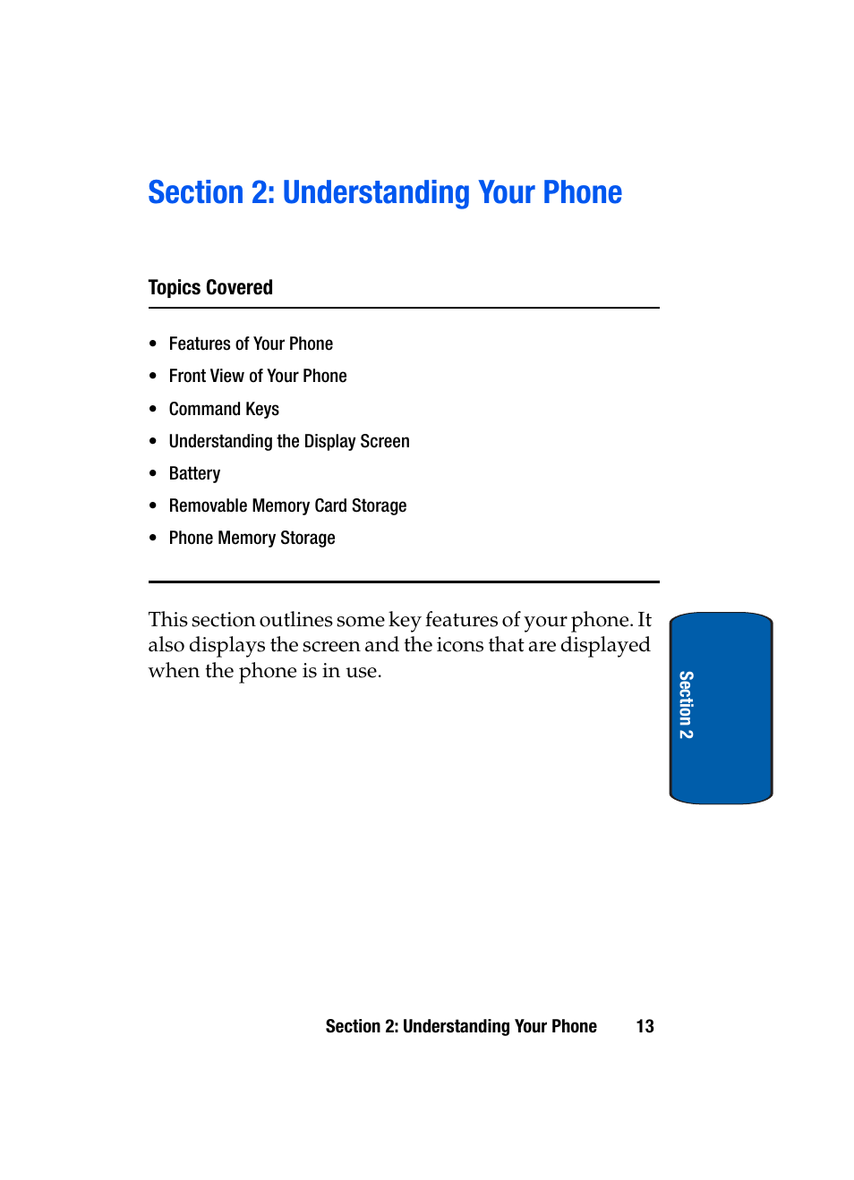 Section 2: understanding your phone | Samsung SCH-A950WRVXAR User Manual | Page 13 / 196