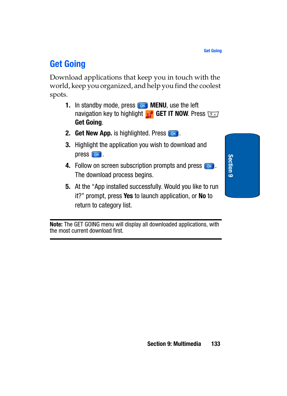 Get going | Samsung SCH-A950WRVXAR User Manual | Page 133 / 196