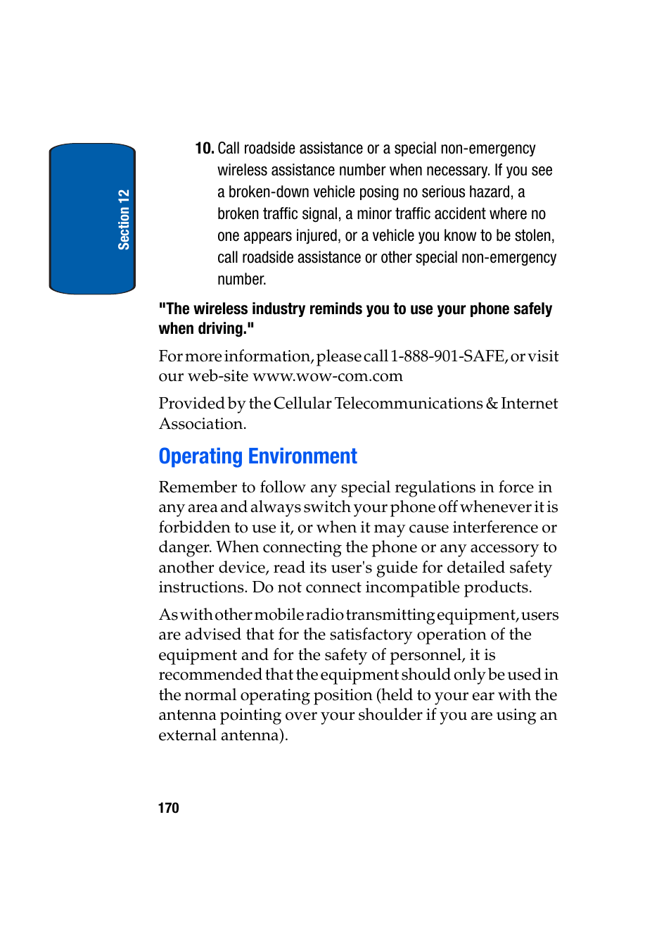 Operating environment | Samsung SCH-A950WRVXAR User Manual | Page 170 / 196