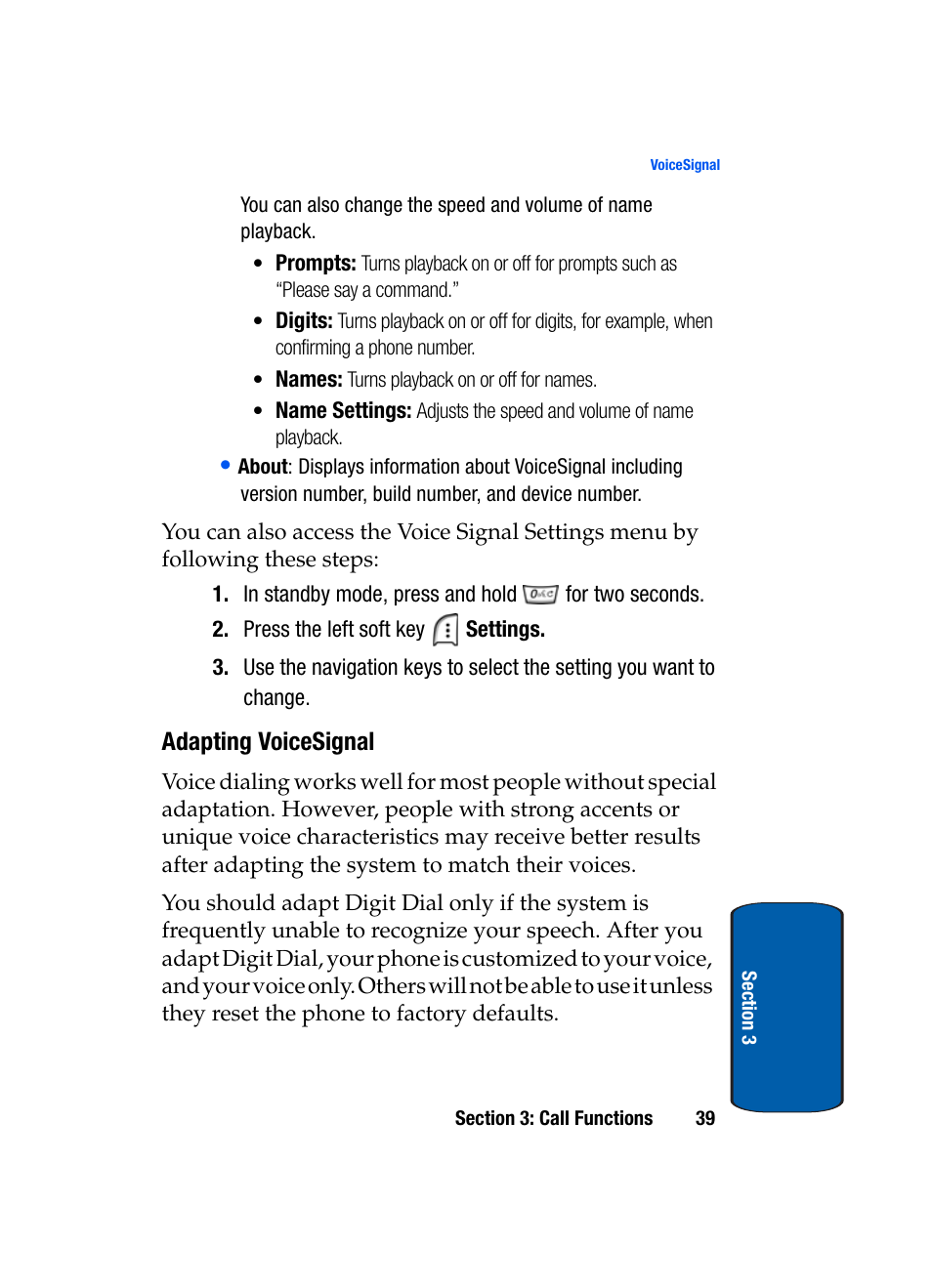 Adapting voicesignal | Samsung SCH-A950WRVXAR User Manual | Page 39 / 196