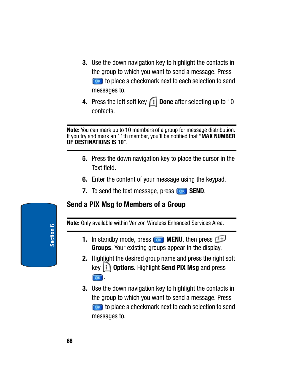 Send a pix msg to members of a group | Samsung SCH-A950WRVXAR User Manual | Page 68 / 196
