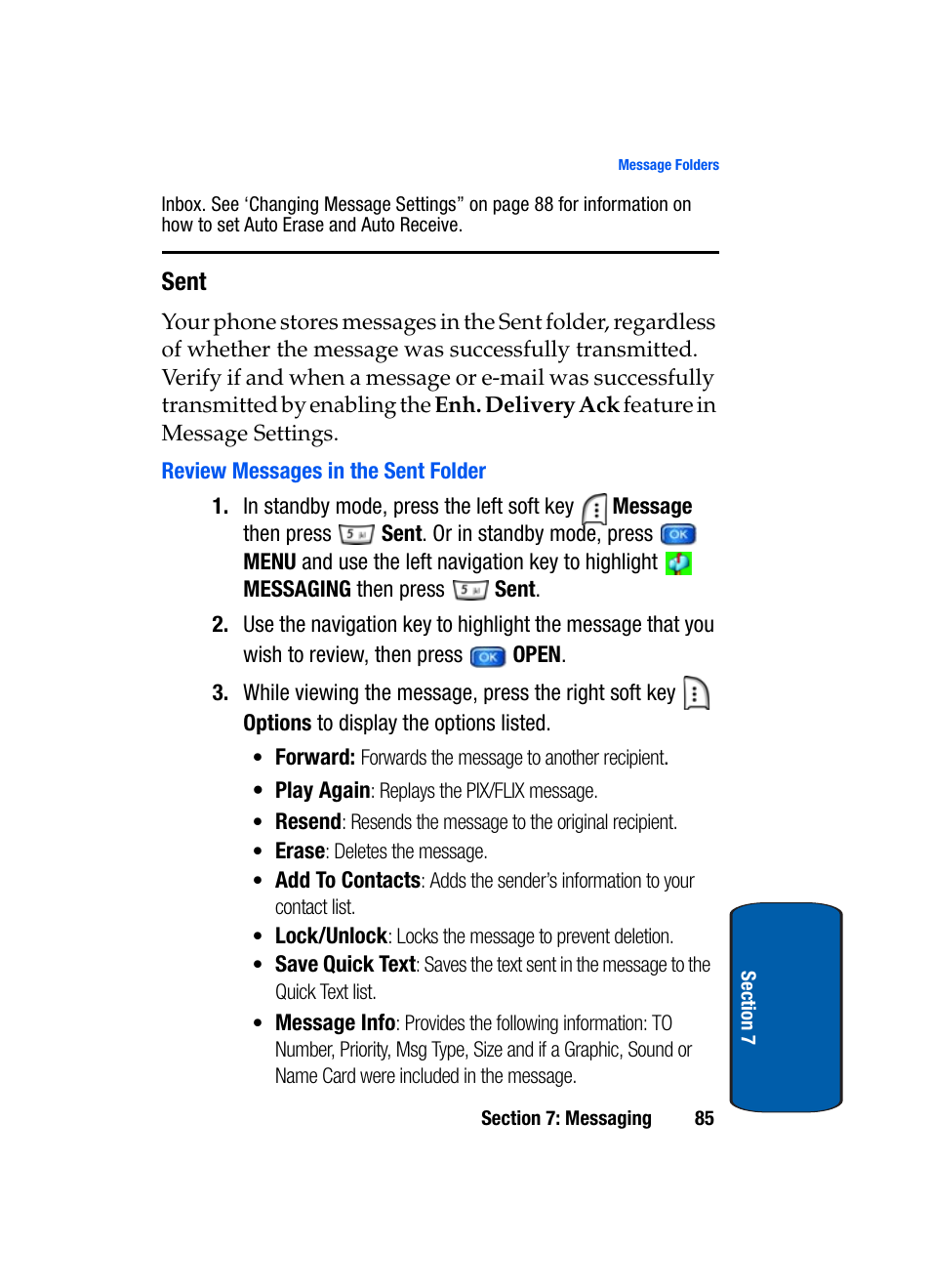 Sent, Review messages in the sent folder | Samsung SCH-A950WRVXAR User Manual | Page 85 / 196