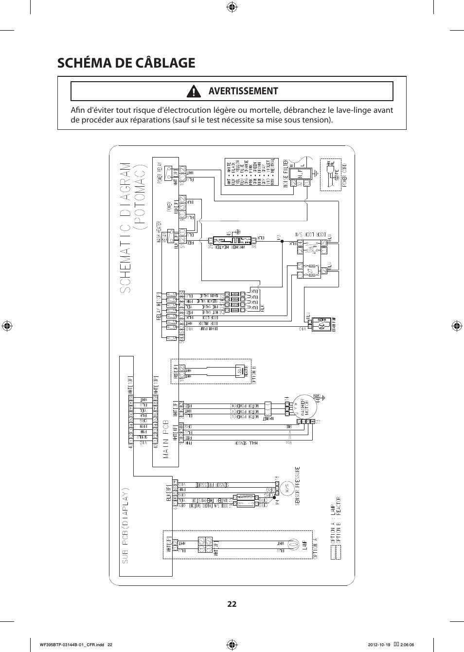 Schéma de câblage | Samsung WF395BTPARA-A2 User Manual | Page 46 / 72