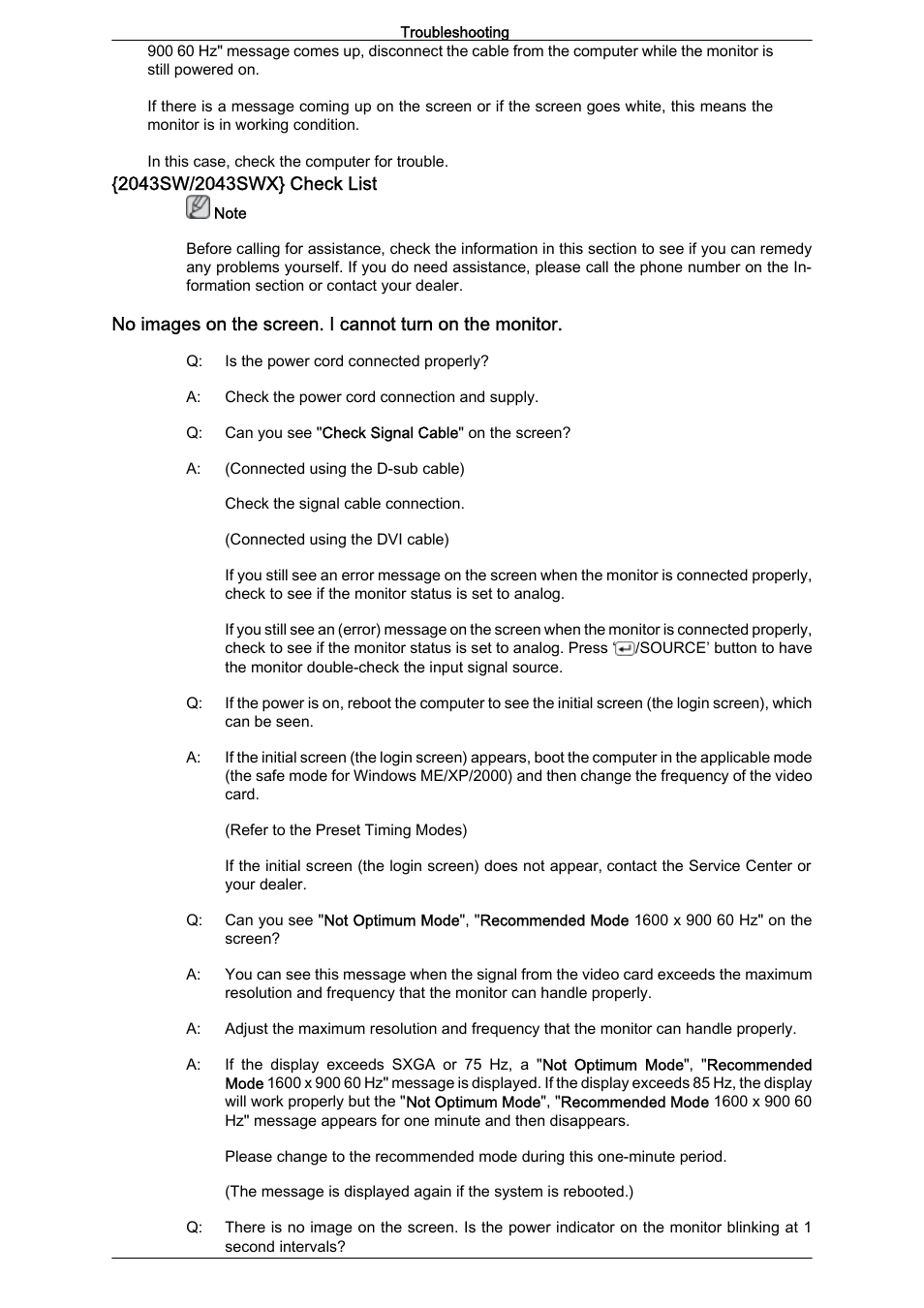 2043sw/2043swx} check list | Samsung LS22MYZKFV-XAA User Manual | Page 15 / 25