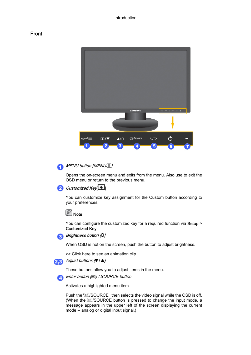 Front | Samsung LS22MYZKFV-XAA User Manual | Page 4 / 25