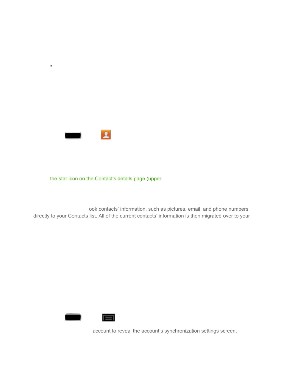 Add entries to your favorites, Add facebook content to your contacts, Add your facebook friends to your contacts | Samsung SPH-L900TSASPR User Manual | Page 137 / 267