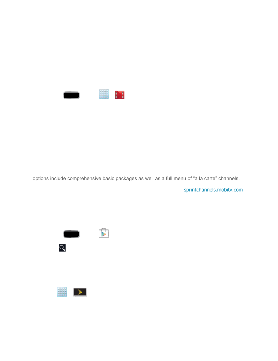 Google play movies & tv, Sprint tv & movies, Google play movies | Samsung SPH-L900TSASPR User Manual | Page 183 / 267